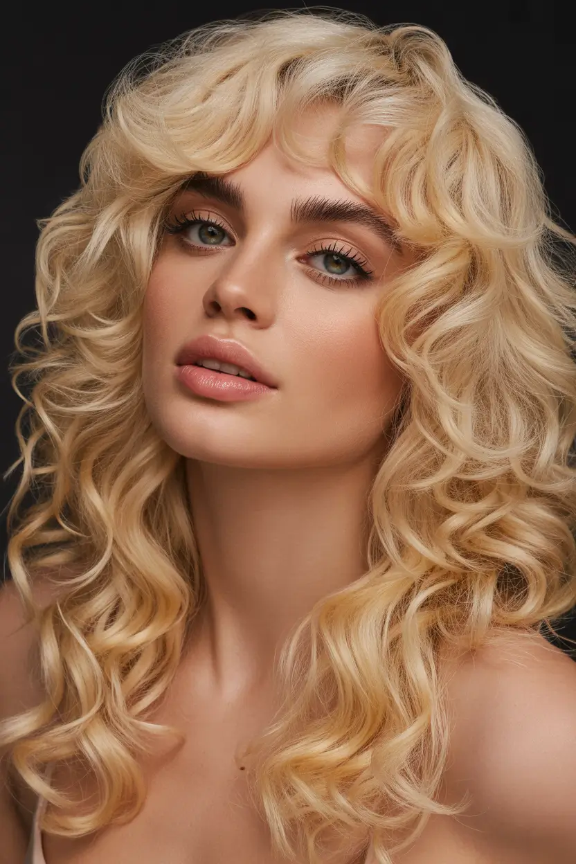 spring shag hairstyle 2026 Long Curly Layered Shag