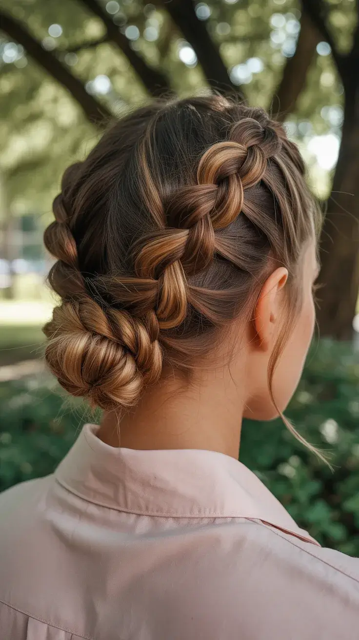 graduation hairstyles ideas 2026 Braided Updo Natural Texture