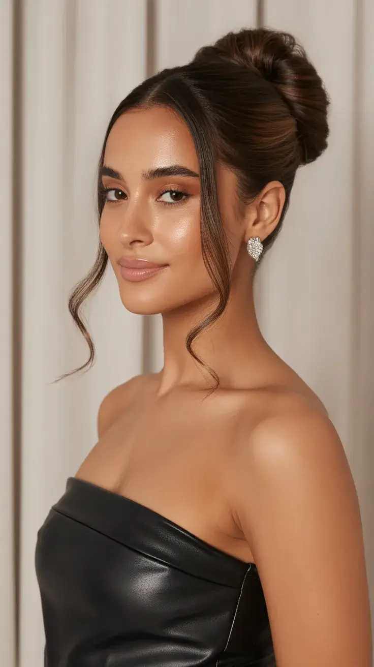 graduation hairstyles ideas 2026 Elegant Low Bun That Fits Perfectly Under a Graduation Cap
