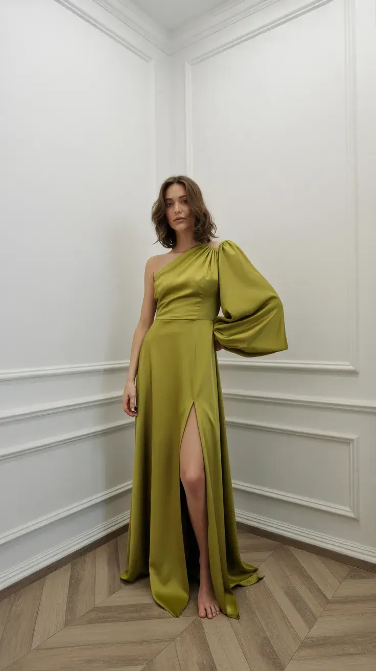 graduation look ideas 2026 Modern Goddess Energy One Shoulder Satin Graduation Dress