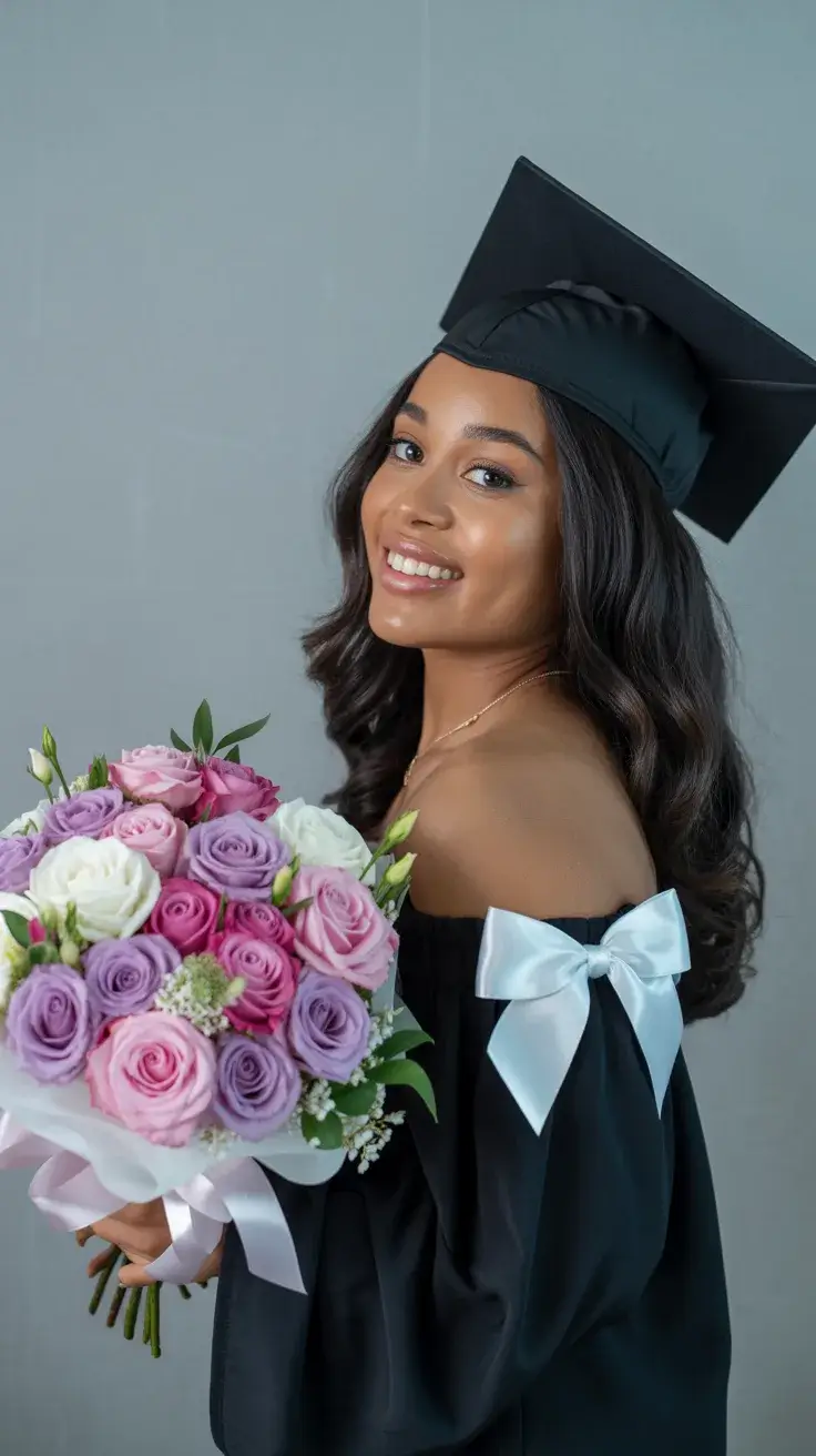 graduation look ideas 2026 Soft Glam Graduation Portrait With Romantic Details