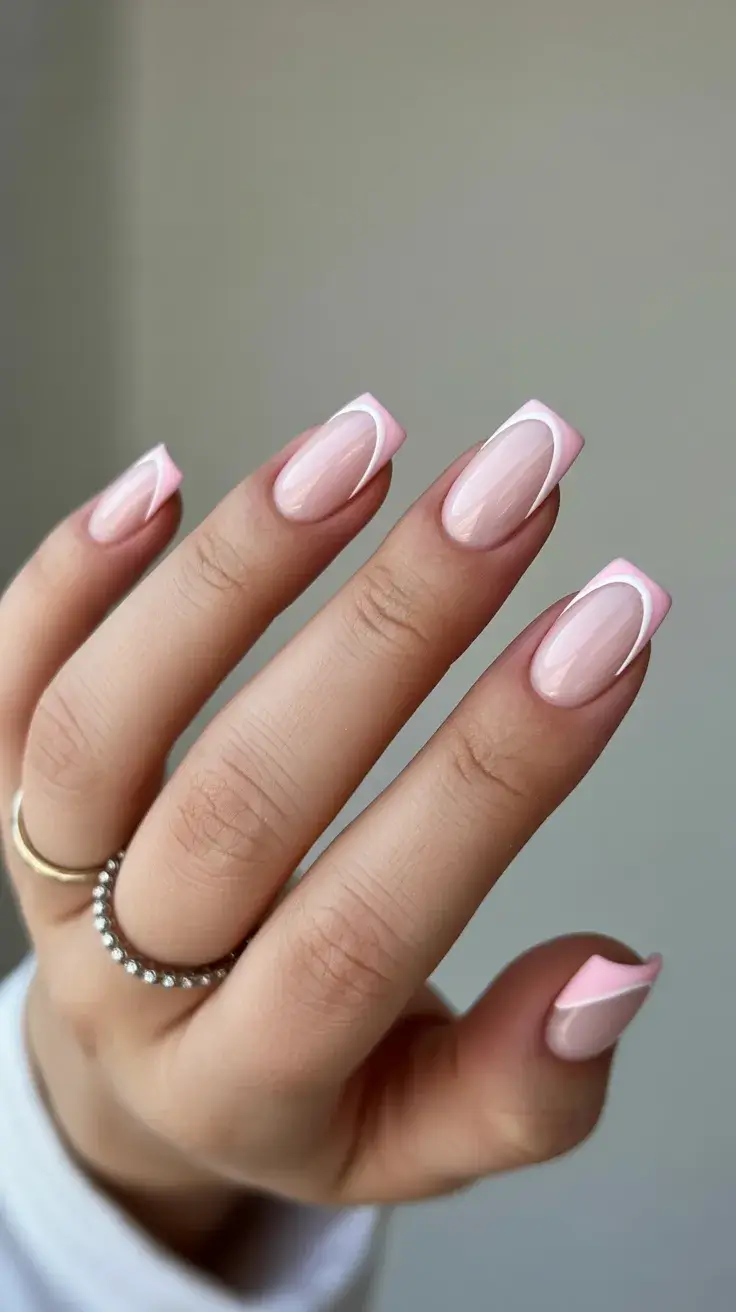 graduation nails ideas 2026 soft pink french tips