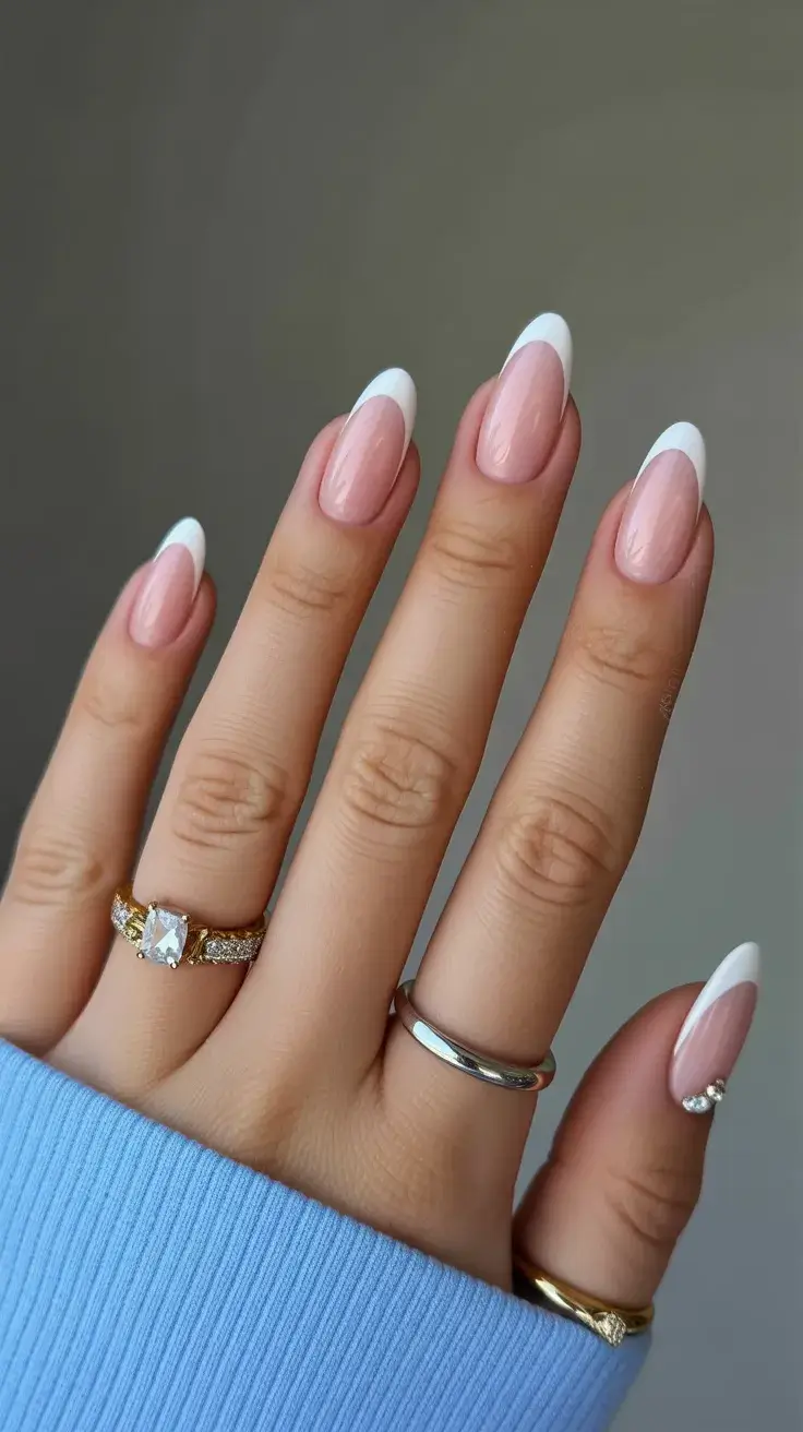 graduation nails ideas 2026 classic white french nails