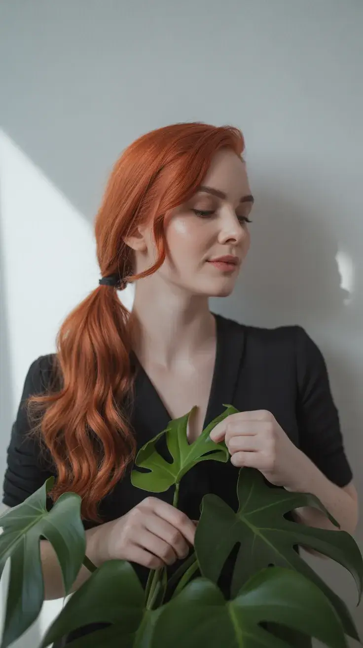 May Hair Color 2026 Glossy Copper Red with Soft Romantic Length