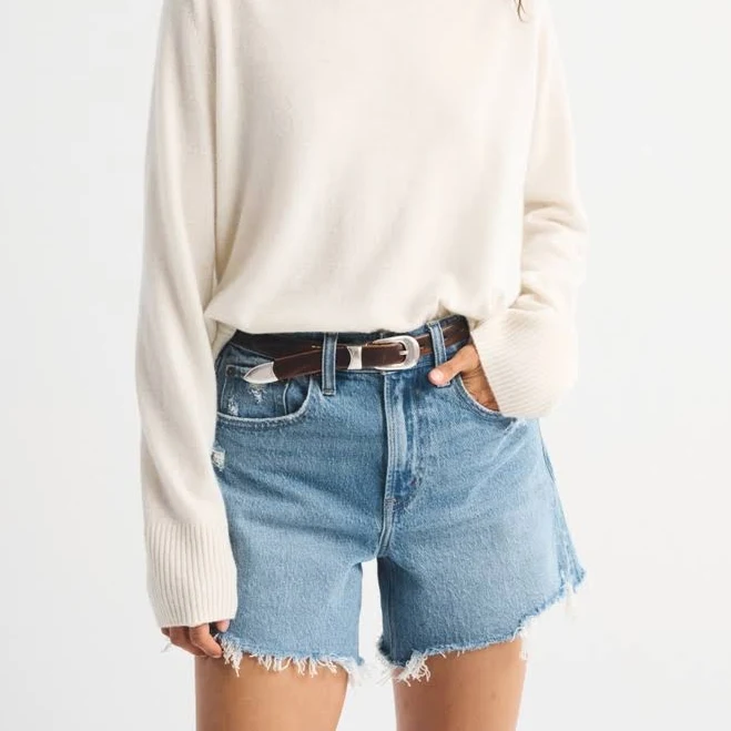 shorts Abercrombie & Fitch Women's High Rise Dad Short Abercrombie & Fitch $56