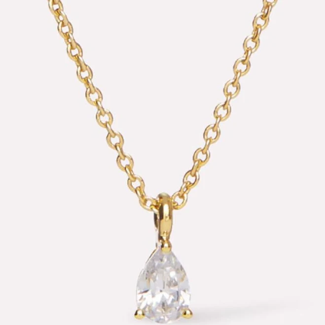 accessory Ana Luisa Elise 14K Gold Plated Solitaire Pendant Necklace Ana Luisa $55