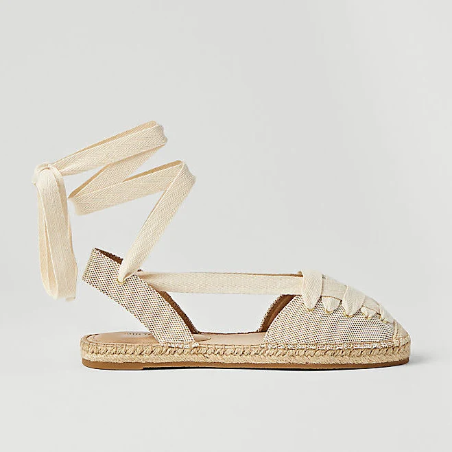 shoes Ann Taylor Women's Weekend Collection Lace-Up Espadrille Flats Ann Taylor $52.44