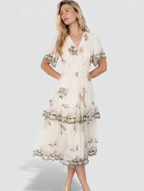 dress Baltic Born Cynthia Floral Embroidered Midi Dress Nordstrom $129