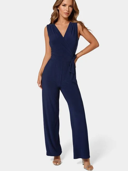 jumpsuit Bebe Women's Jersey Wrap Tie Jumpsuit Macy's $89.25