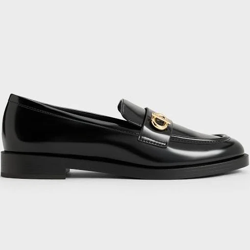 shoes Charles & Keith Marley Metallic-Accent Loafers charleskeith.com $89