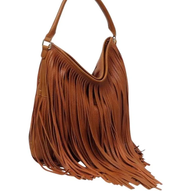 bag Fringe Vegan Leather Hobo Bag Alicia DiMichele Boutique $35