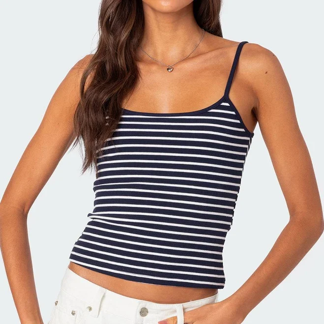 top Gretta Striped Ribbed Tank Top edikted $15.2