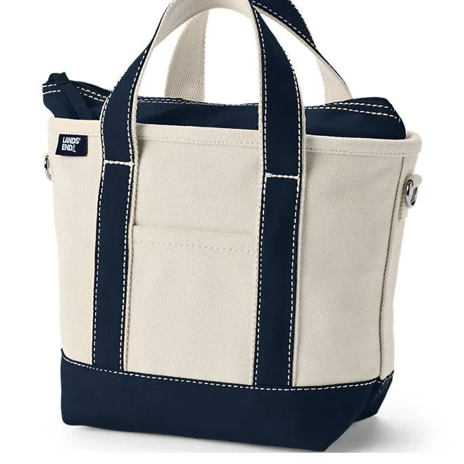 bag Lands' End Small 3 Pocket Zip Top Canvas Tote Bag Lands' End $19.97