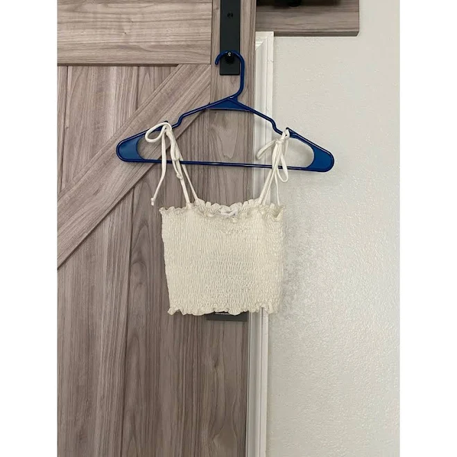 top Le Lis Smocked Crop Top Ivory Small eBay - ronnie0480 $30