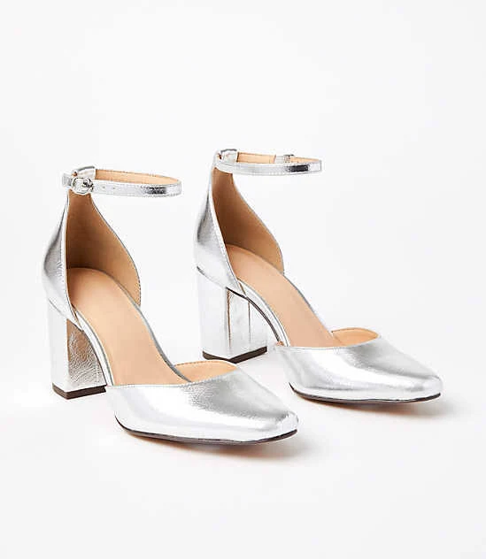 shoes Loft Women's Metallic Ankle Strap Block Heels LOFT $33.54