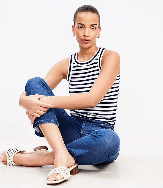 tank top Loft Women's Stripe Perfect Ribbed Tank Top LOFT $14.38