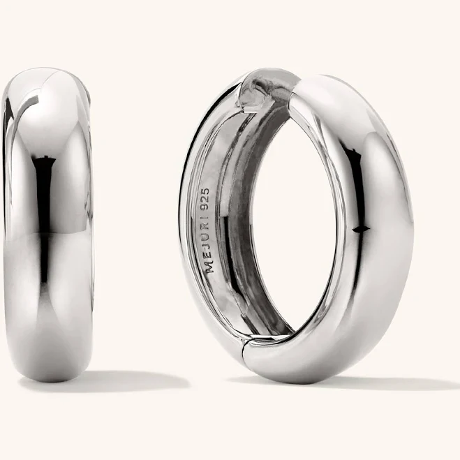 accessory Mejuri Chunky Silver Hoop Earrings Mejuri $124.6