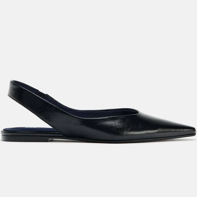 shoes Zara Pointed Toe Slingback Ballet Flats Zara USA $59.9