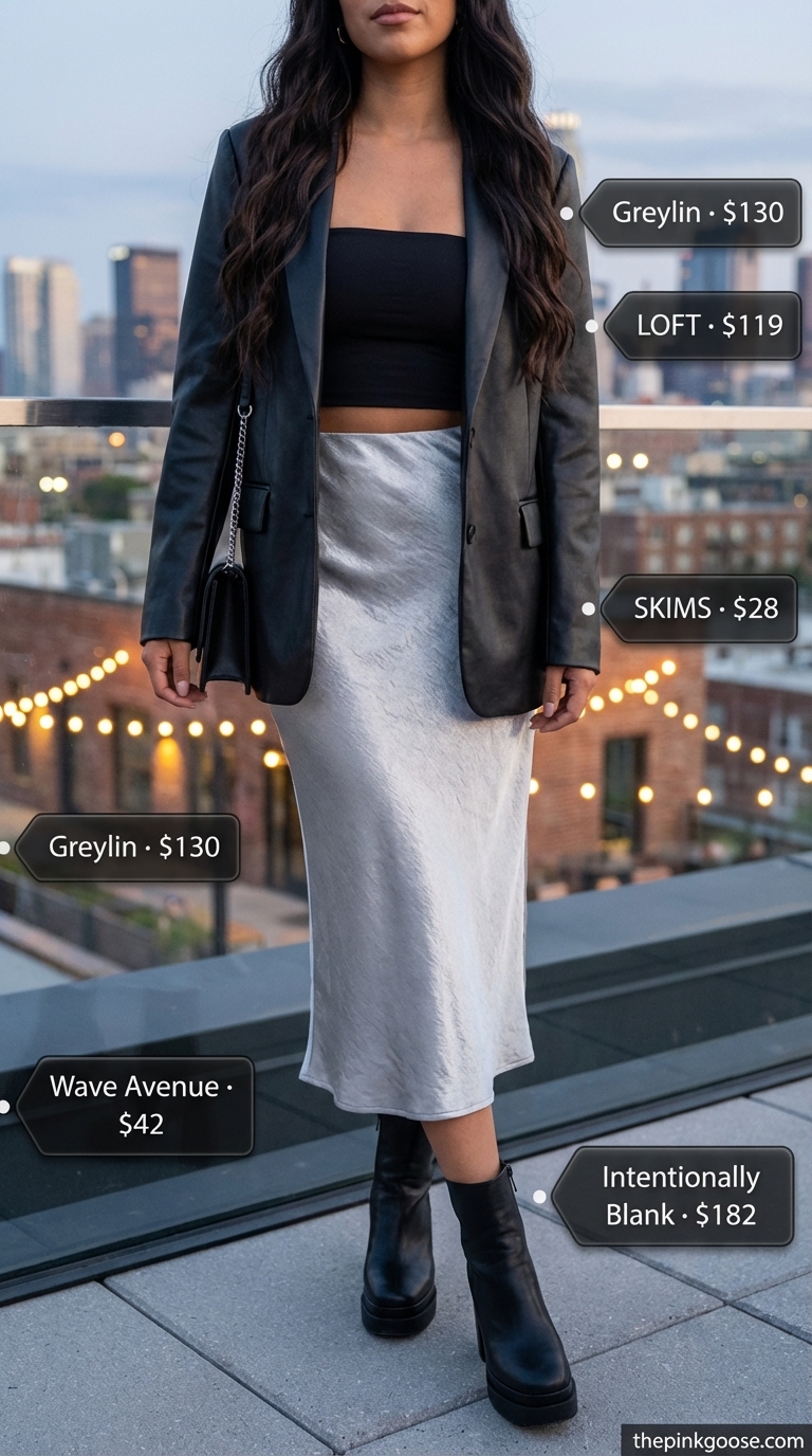 Trendy Rooftop Rendezvous: Metallic Edge