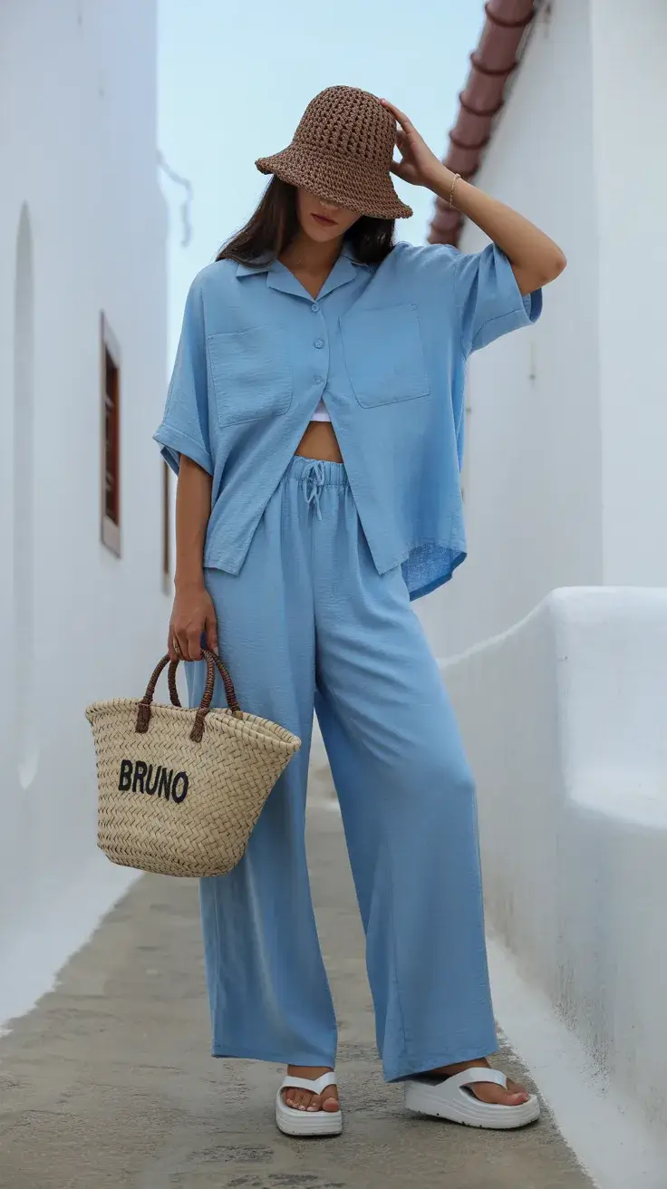 summer flip-flops 2026 Soft Blue Sets and Chunky Platform Flip Flops