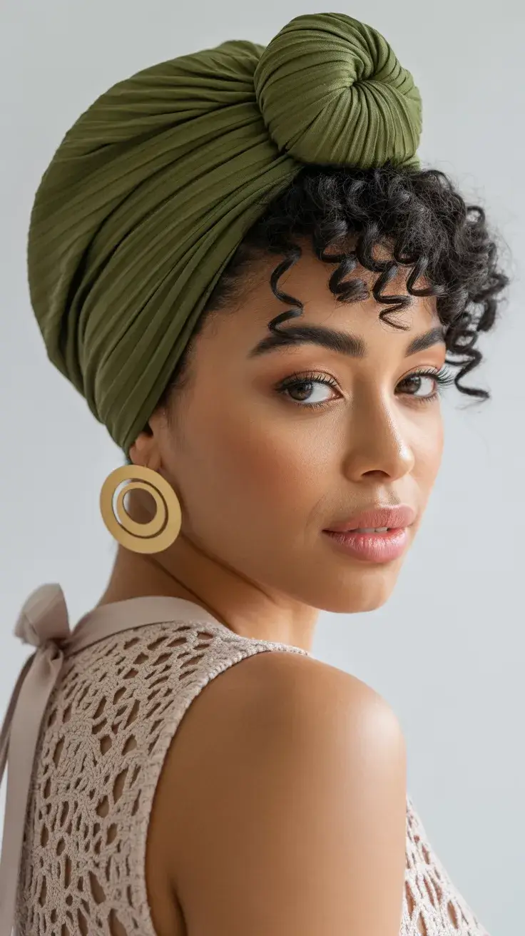summer heads 2026 Olive Twist Turban - Elevated Ease with Volume