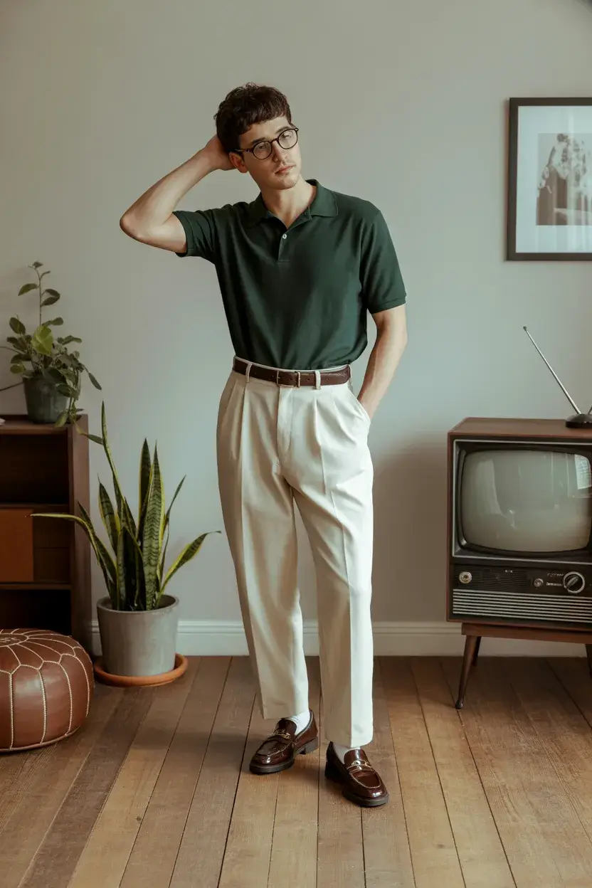 summer outfits fort men 2026 Retro Academic Style with a Soft Edge