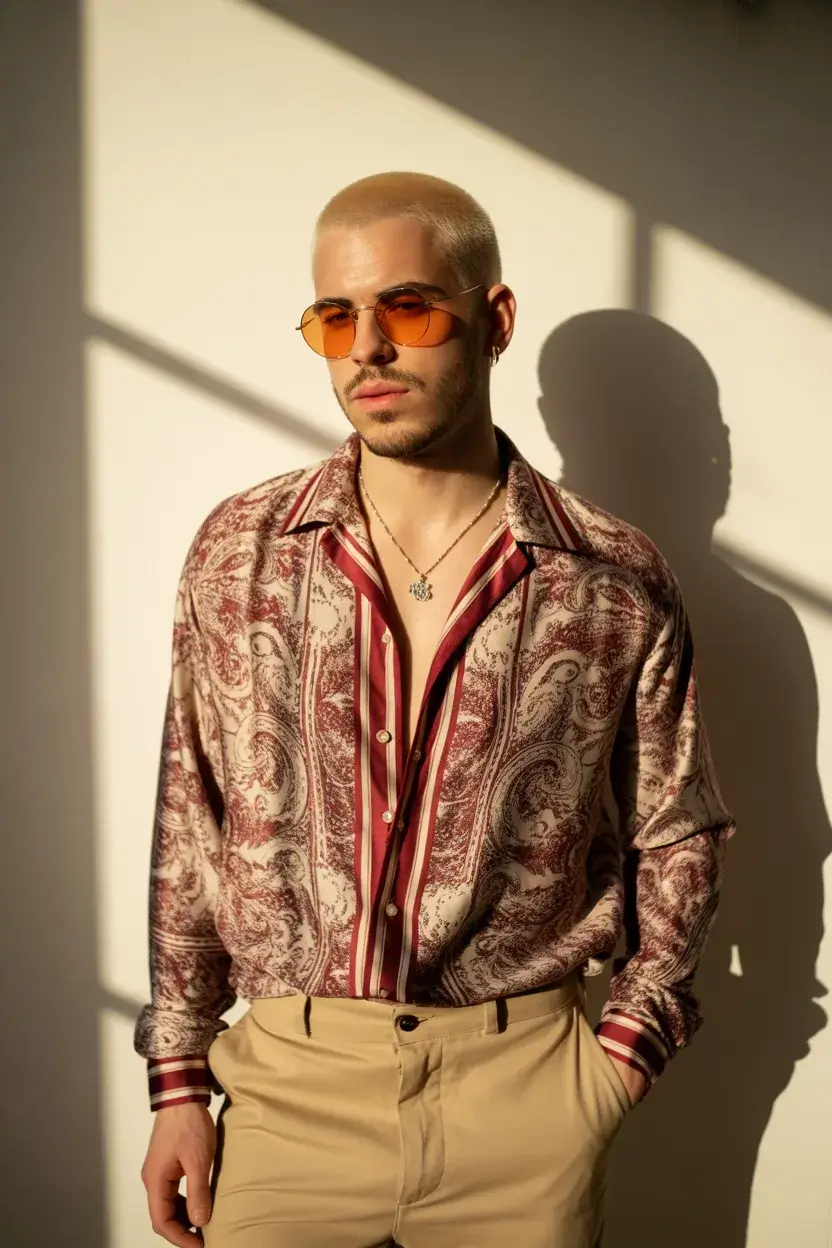 summer outfits fort men 2026 Retro Patterns and Modern Confidence