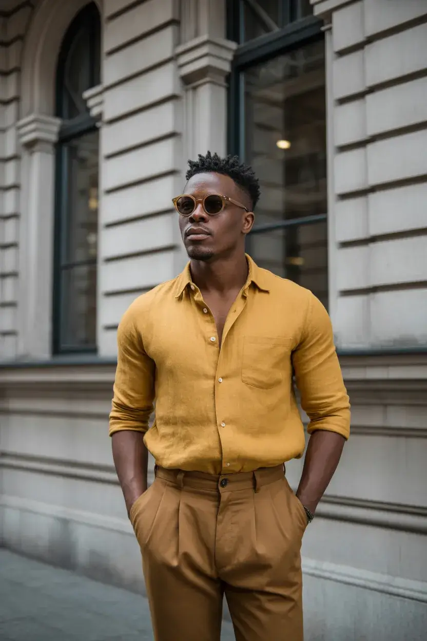 summer outfits fort men 2026 Monochrome Warm Tones That Just Work