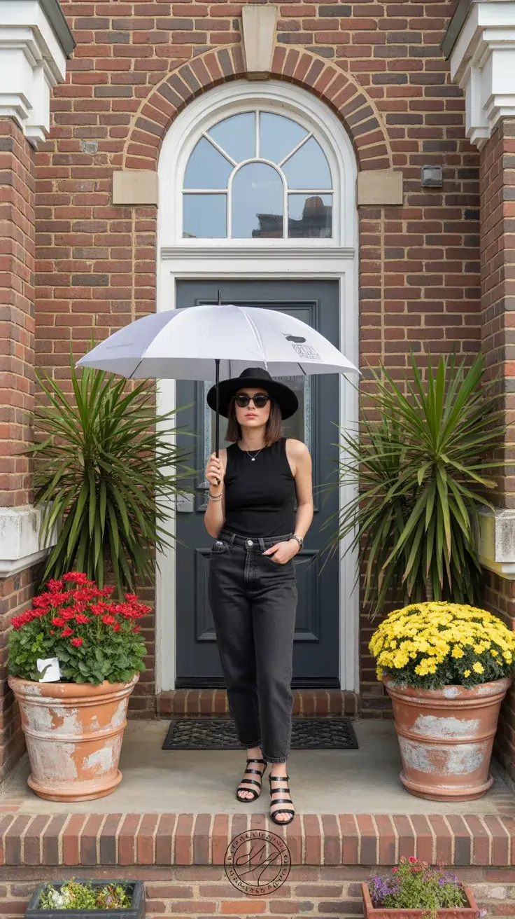 summer outfits with sandals 2026 Monochrome Black with Statement Accessories