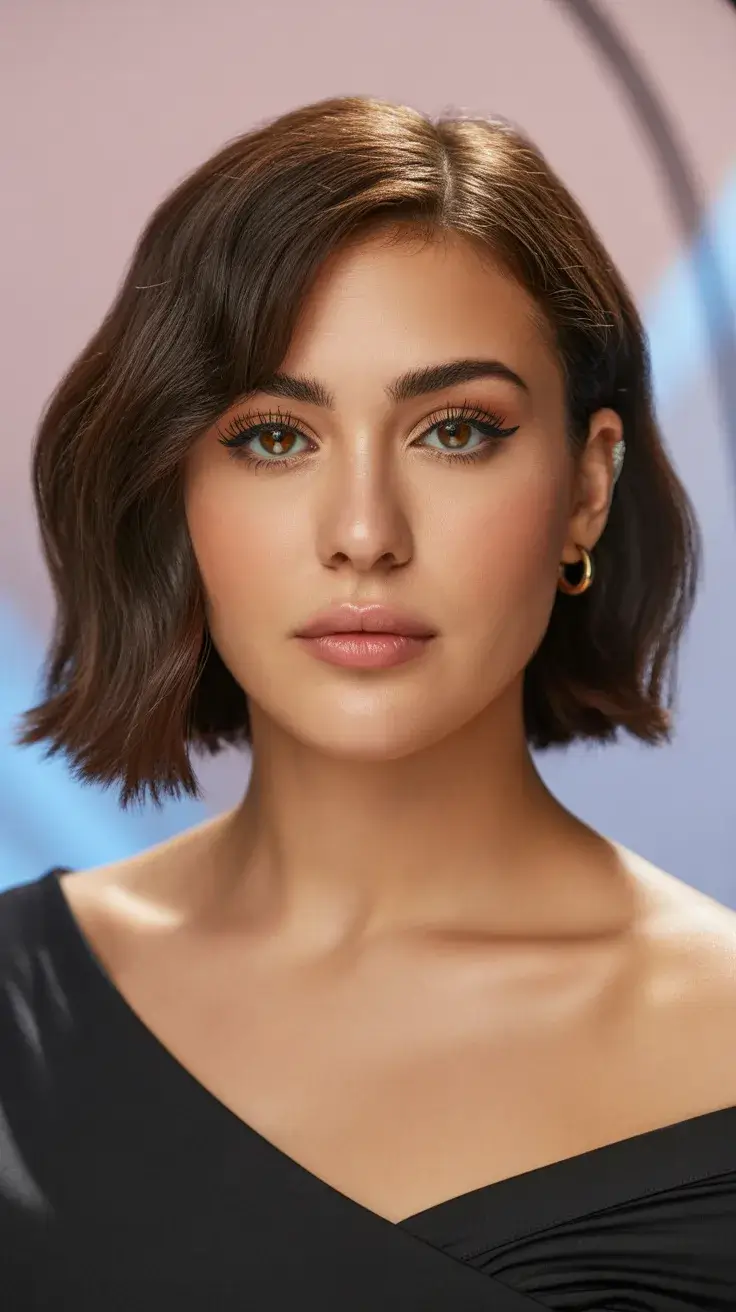 summer short haircut 2026 Soft Sculpted French Bob with Side Part Energy