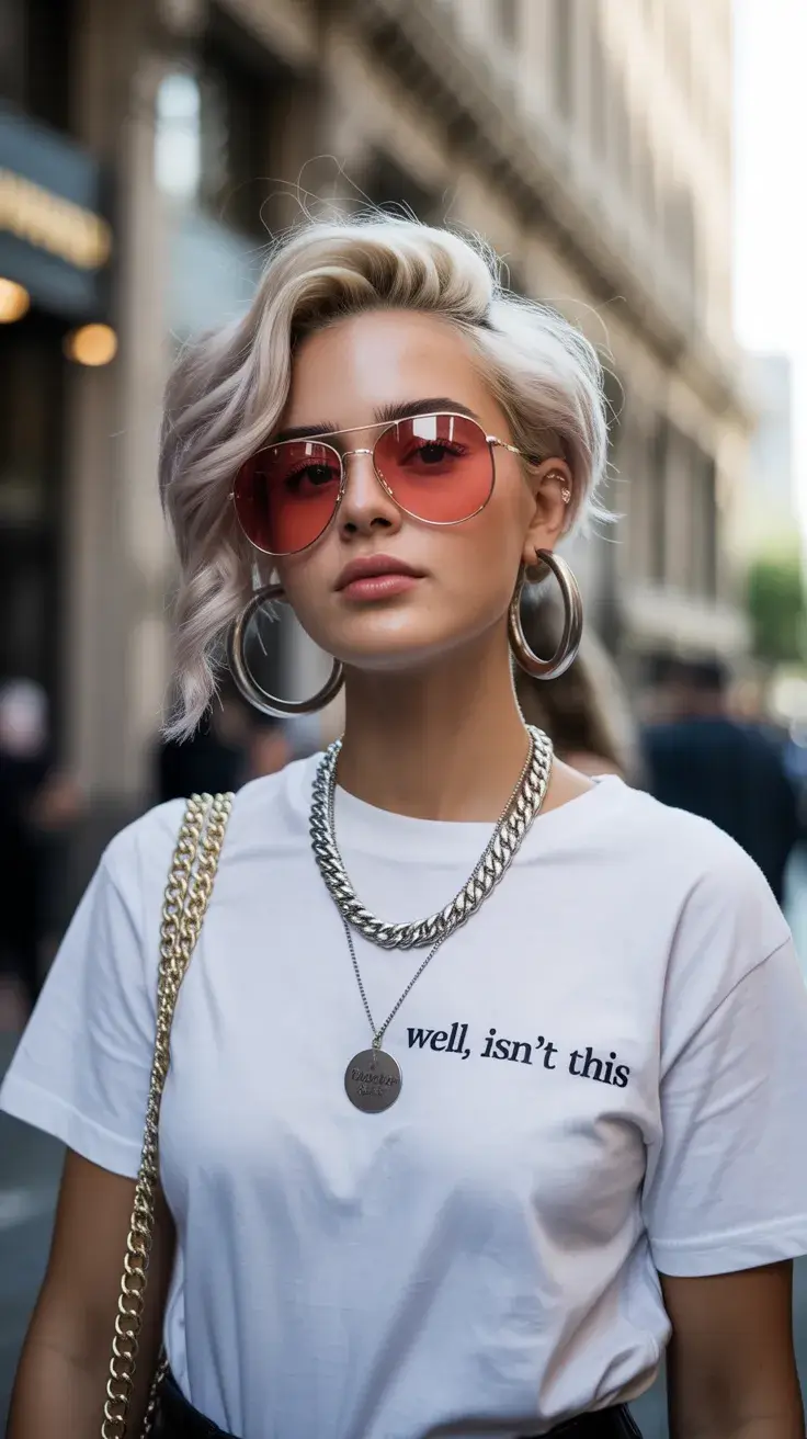 summer short haircut 2026 Asymmetrical Blonde Crop with Street Style Energy