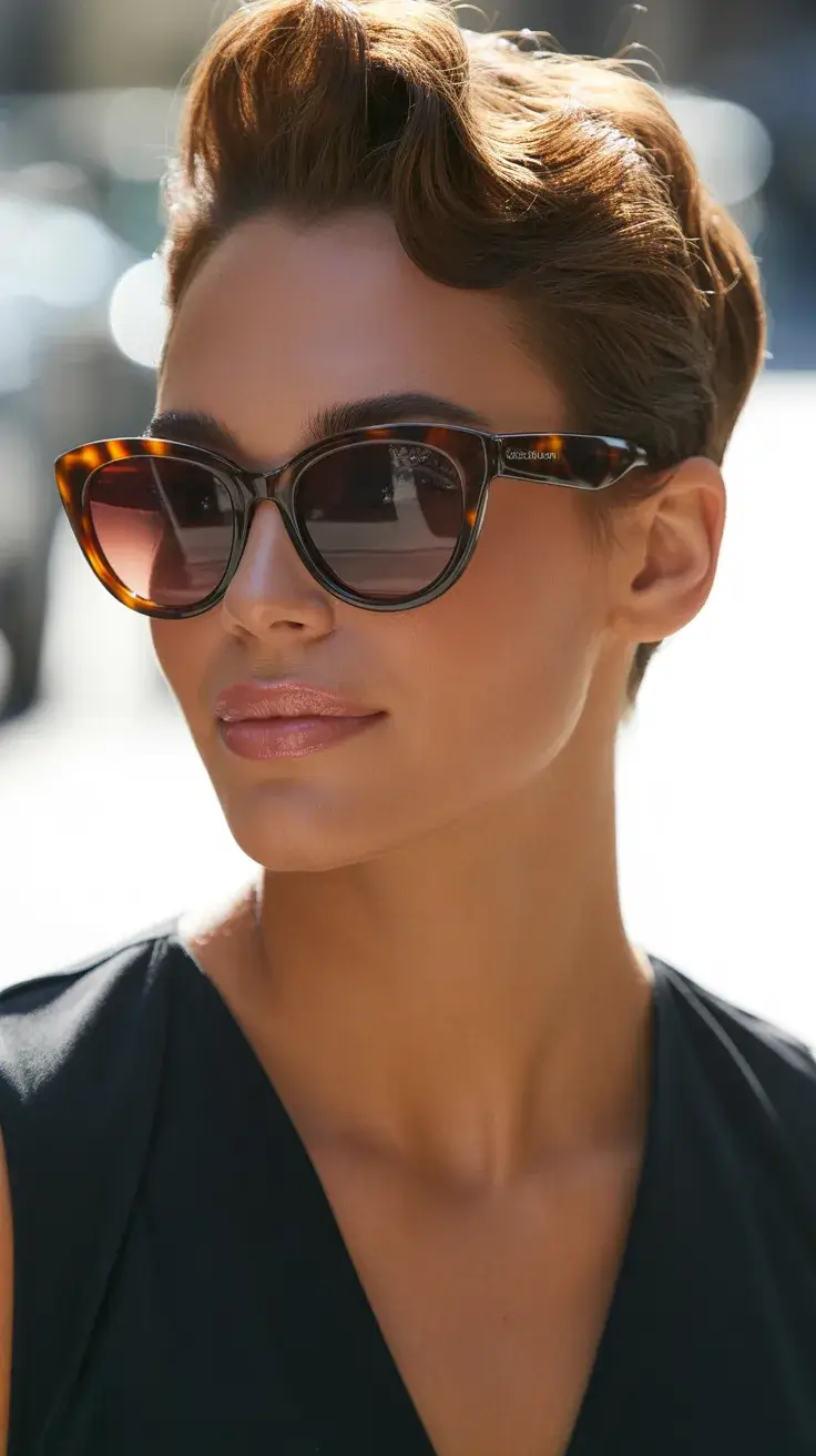 summer short haircut 2026 Sleek Sculpted Pixie with Glossy Finish