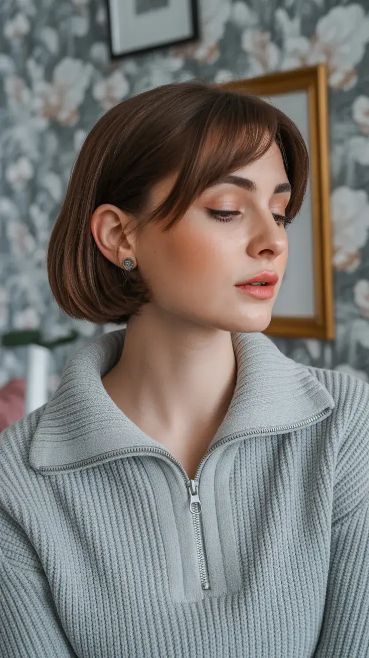 summer short haircut 2026 Polished Soft Bob with Wispy Bangs