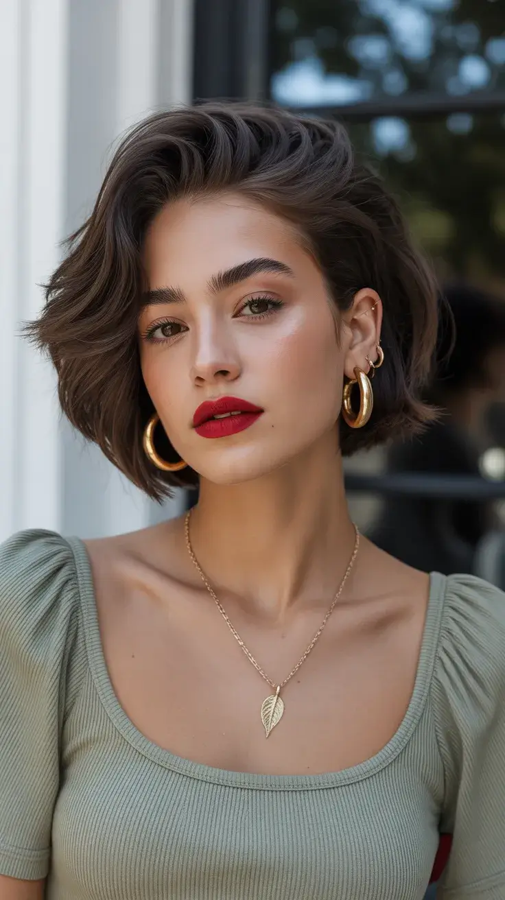 summer short haircut 2026 Chic Minimalist Bob with Tucked Volume