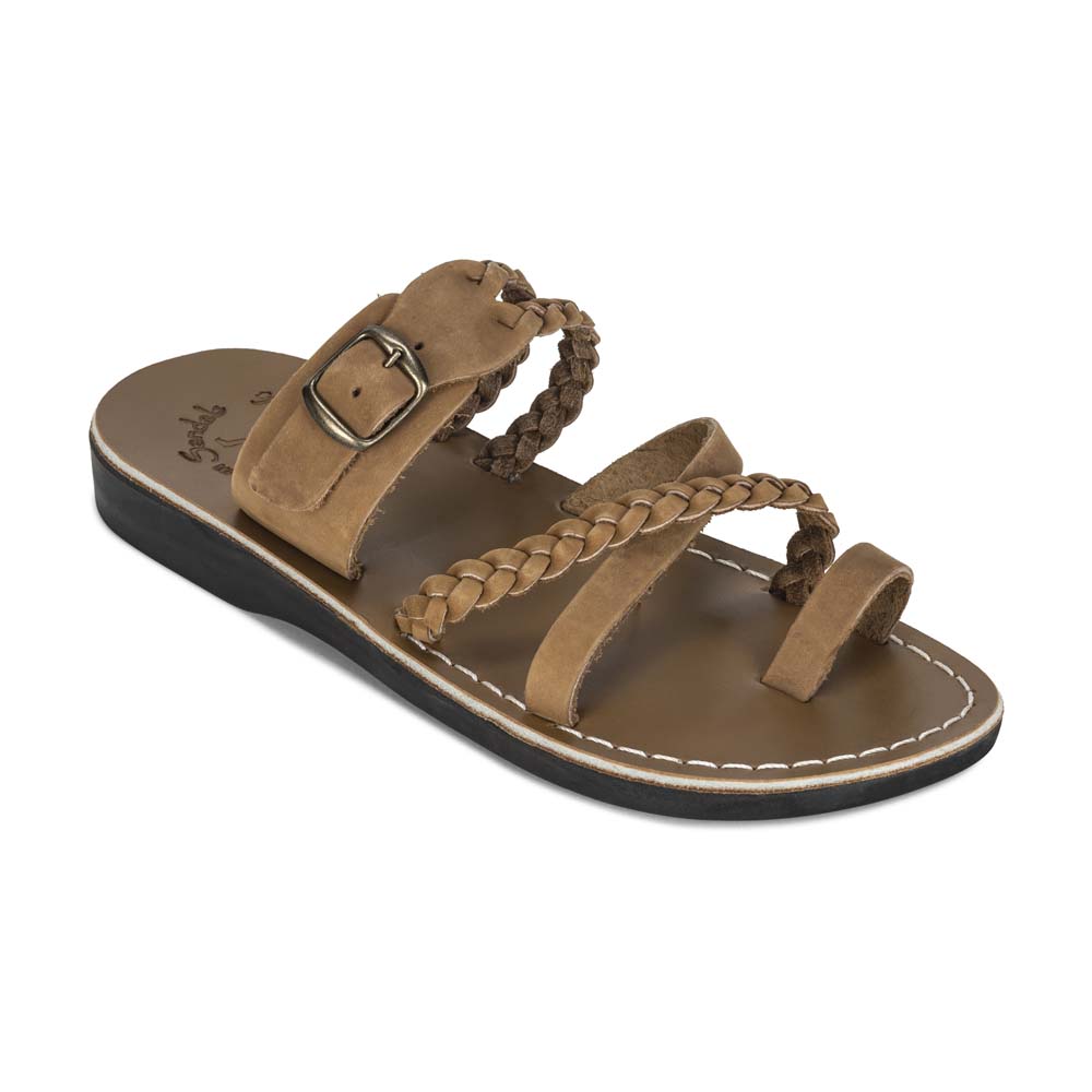 Women's Sophia Buckle Leather Braided Slide Sandal