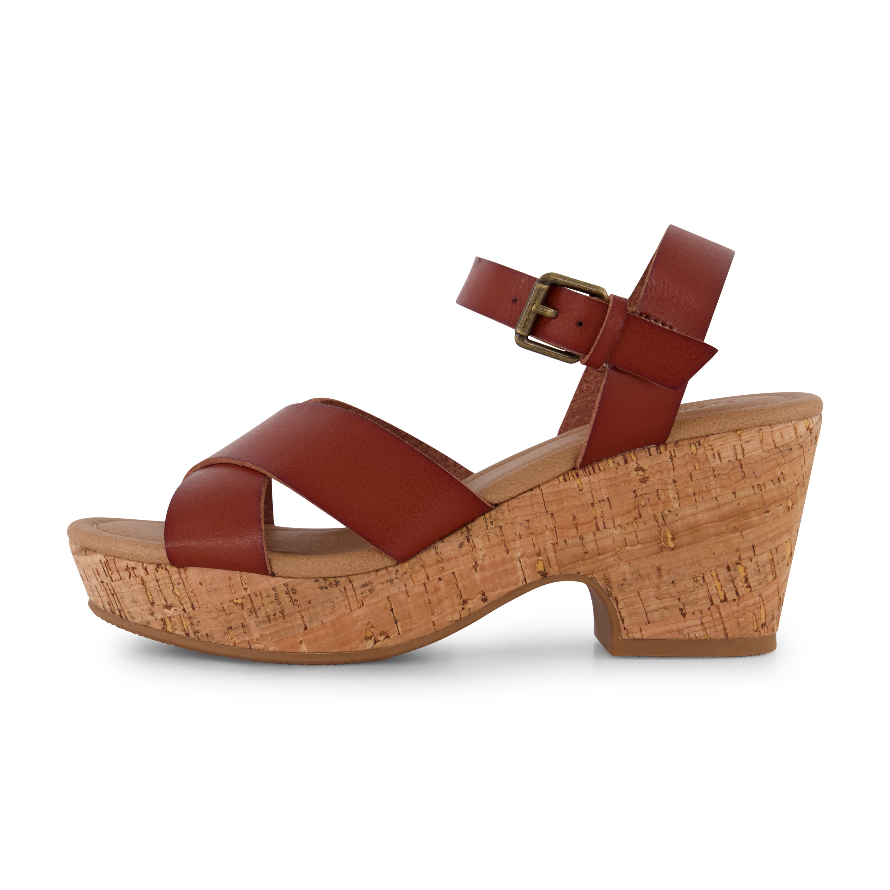 Cushionaire Women's Rosie Cork Wedge Sandal with Memory Foam