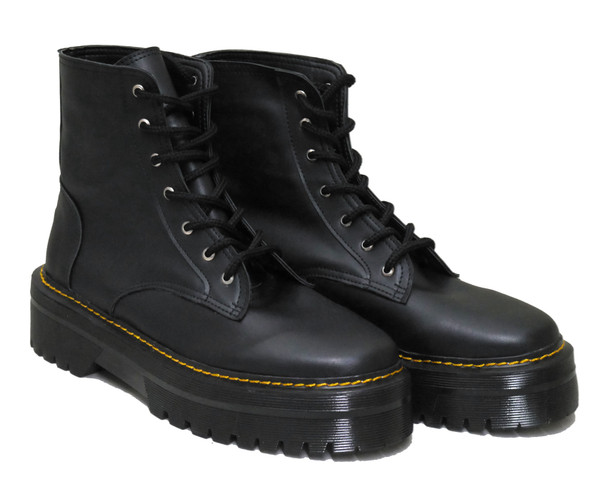 7i Platform Vegan Combat Boots