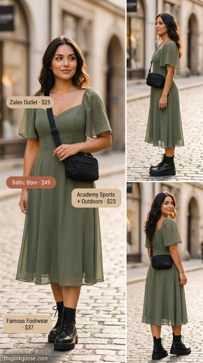 Styling mistake: Wearing a midi dress with combat boots and a belt bag for urban exploration in 2026.