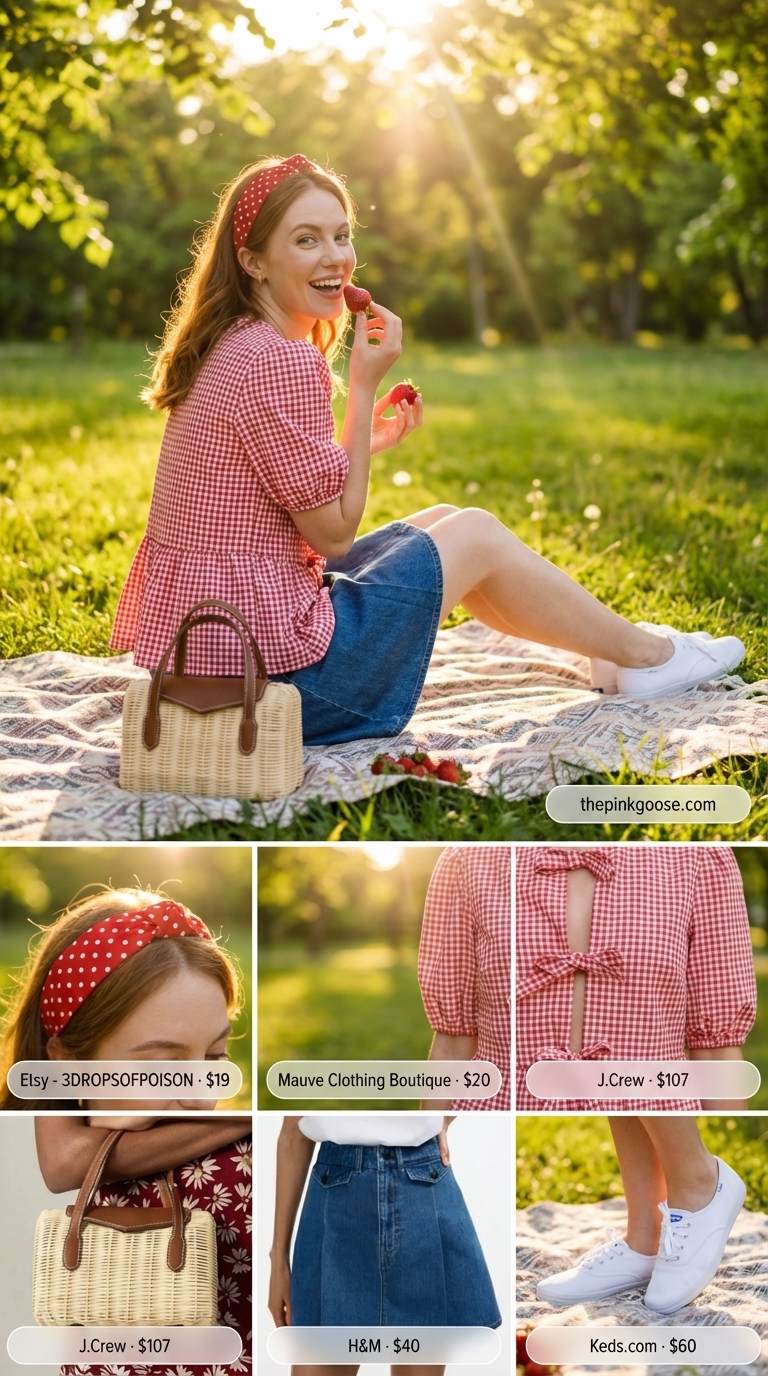 Retro Summer Picnic: Gingham & Denim Hack