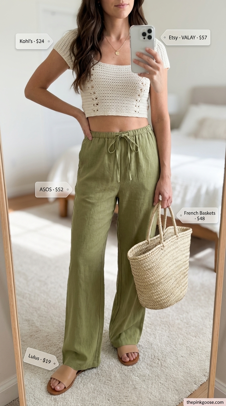 Boho Beach Day: Crochet & Linen For Effortless Style