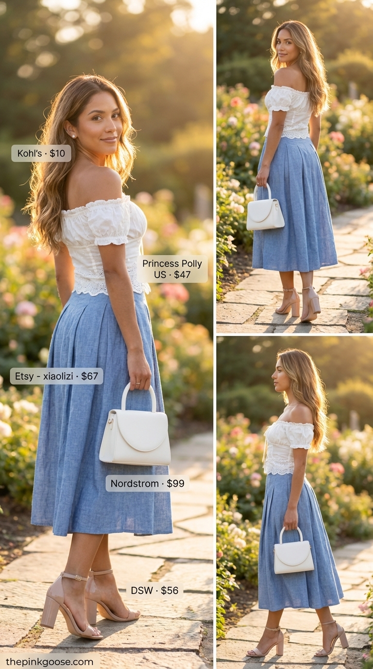 summer off-shoulder outfits for women 2026 outfit idea - fashion styling inspiration