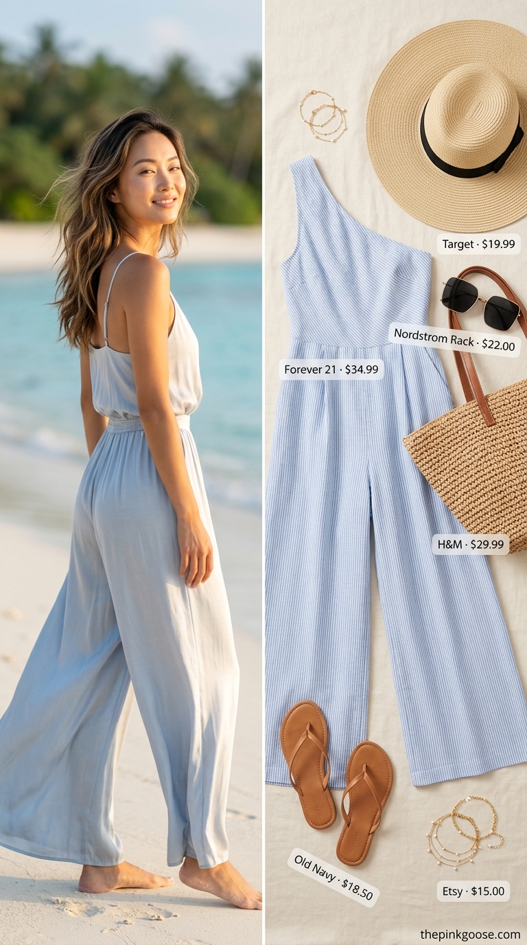 Coastal Cool Jumpsuit: Effortless Post-Swim Style