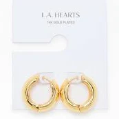 accessory 14K Gold Plated Chunky Hoop Earrings PacSun $7.5