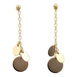 accessory 14k Yellow Gold Geometric Shape Drop Earrings JewelryVortex $174.95