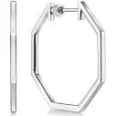 accessory 925 Sterling Silver Geometric Hoop Earrings getmyring.com $140