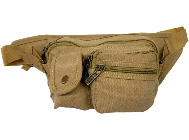 bag 9x6 Khaki Canvas Fanny Waist Pack Unisex Cross Body Accessory Fanny eBay $28