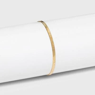 accessory A New Day 14K Gold Plated Herringbone Chain Bracelet Target $19.99