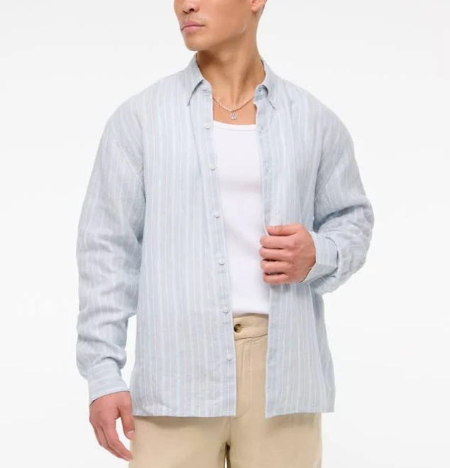 shirt Abercrombie & Fitch Men's Linen Button-Up Shirt Abercrombie & Fitch $26.97