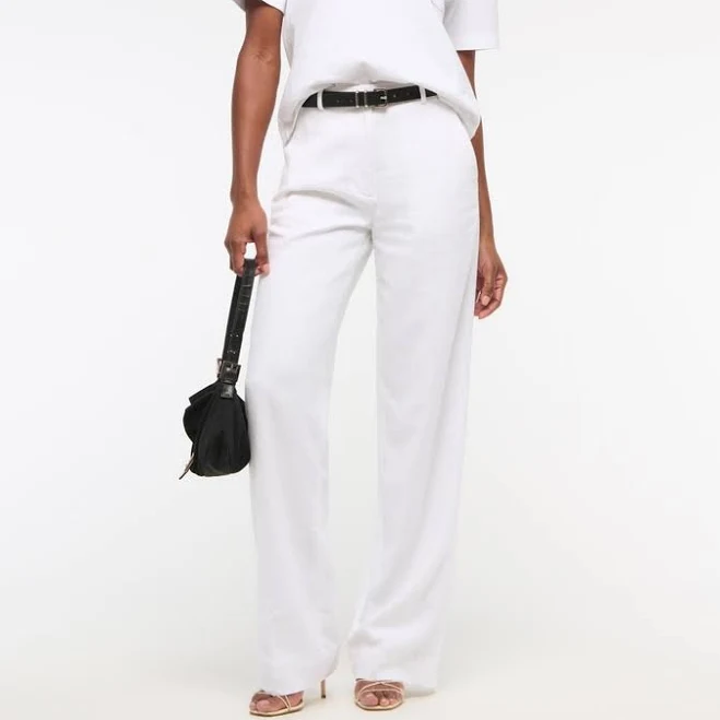 pants Abercrombie & Fitch Women's Linen-Blend Tailored Wide Leg Pants Abercrombie & Fitch $24.97