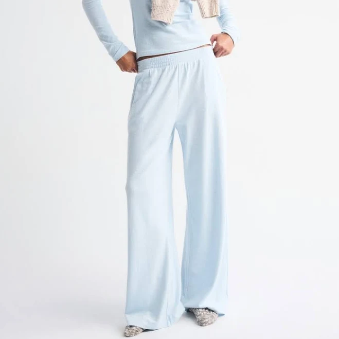 bottom Abercrombie & Fitch Women's Lounge Brushed Wide Leg Sweatpants Abercrombie & Fitch $24.99